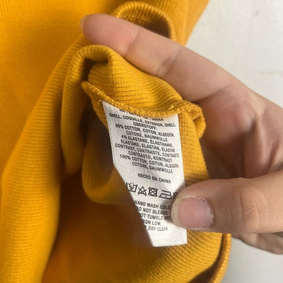 By Anthropologie Woven Ruffle Top gold yellow size large - Picture 5 of 7